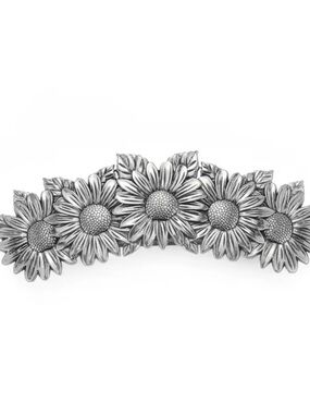 Silver Daisy Floral Barrette
